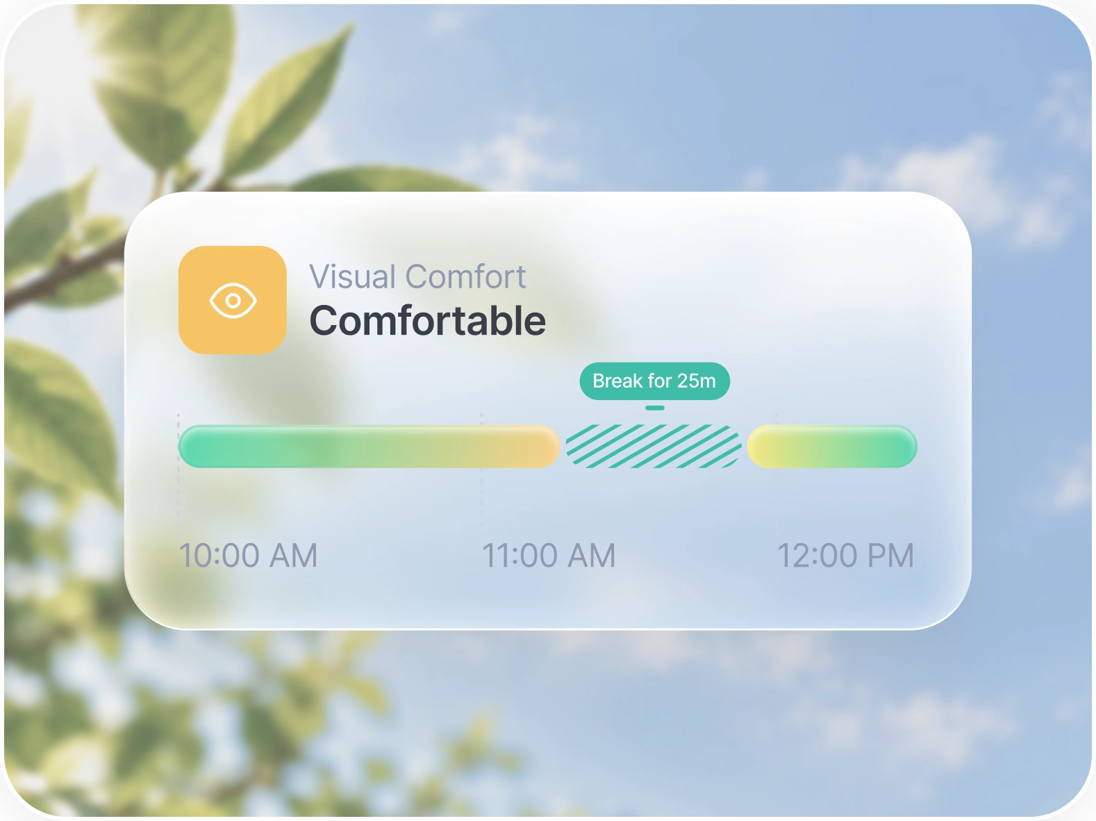Advancify Visual Comfort card showing Comfortable
