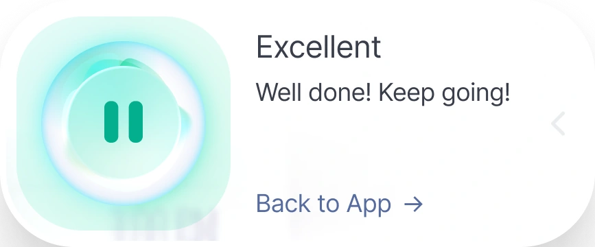 Advancify widget: Excellent. Well done! Keep going!