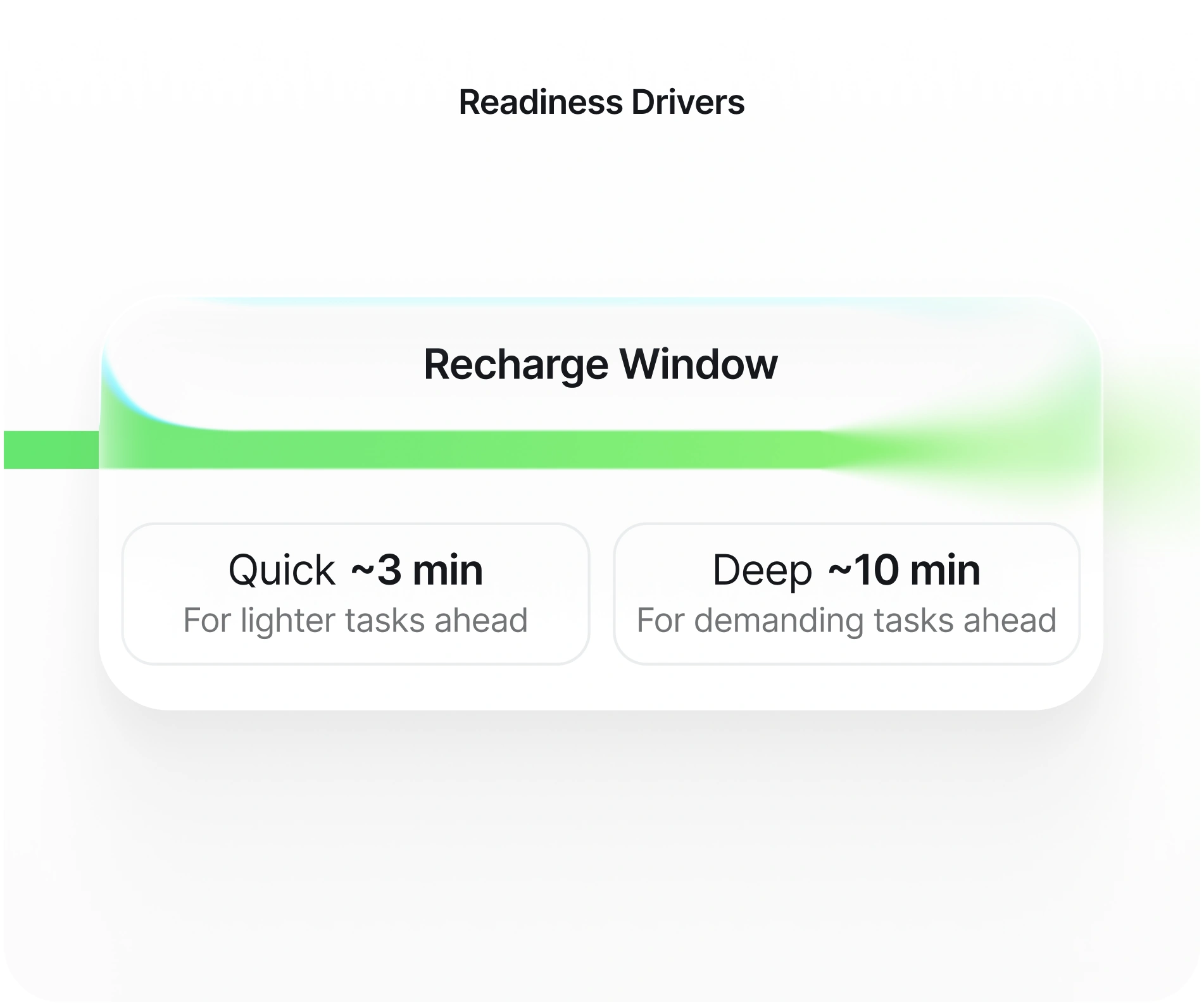 Advancify Recharge Window with quick and deep break options